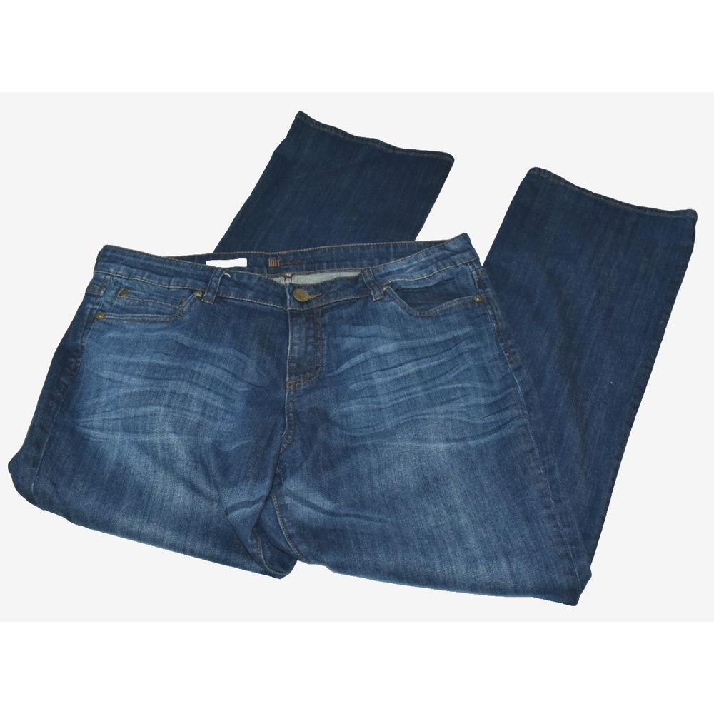 Kut From The Kloth Natalie Women Jeans Size 14 S Blue High Rise Bootcut Short
